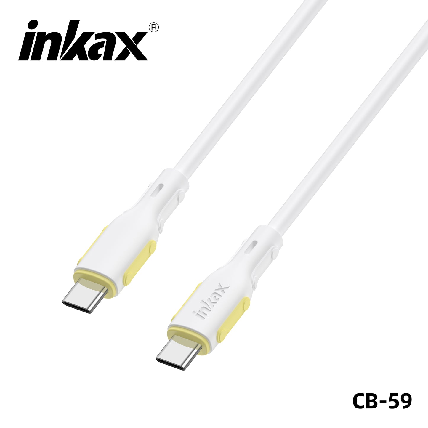 1M TYPE-C TO TYPE-C PVC YELLOW AND WHITE 60W CABLE