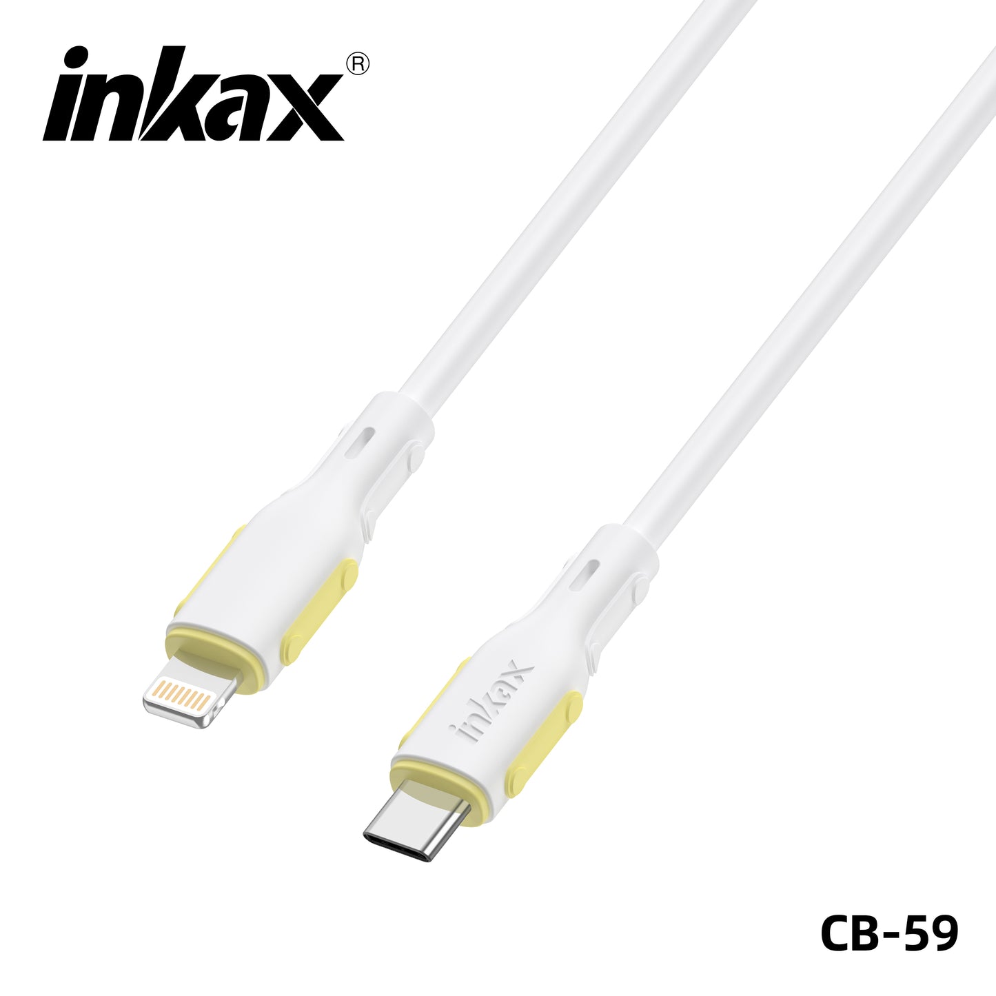 1M TYPE-C TO IPHONE PVC YELLOW AND WHITE 27W CABLE