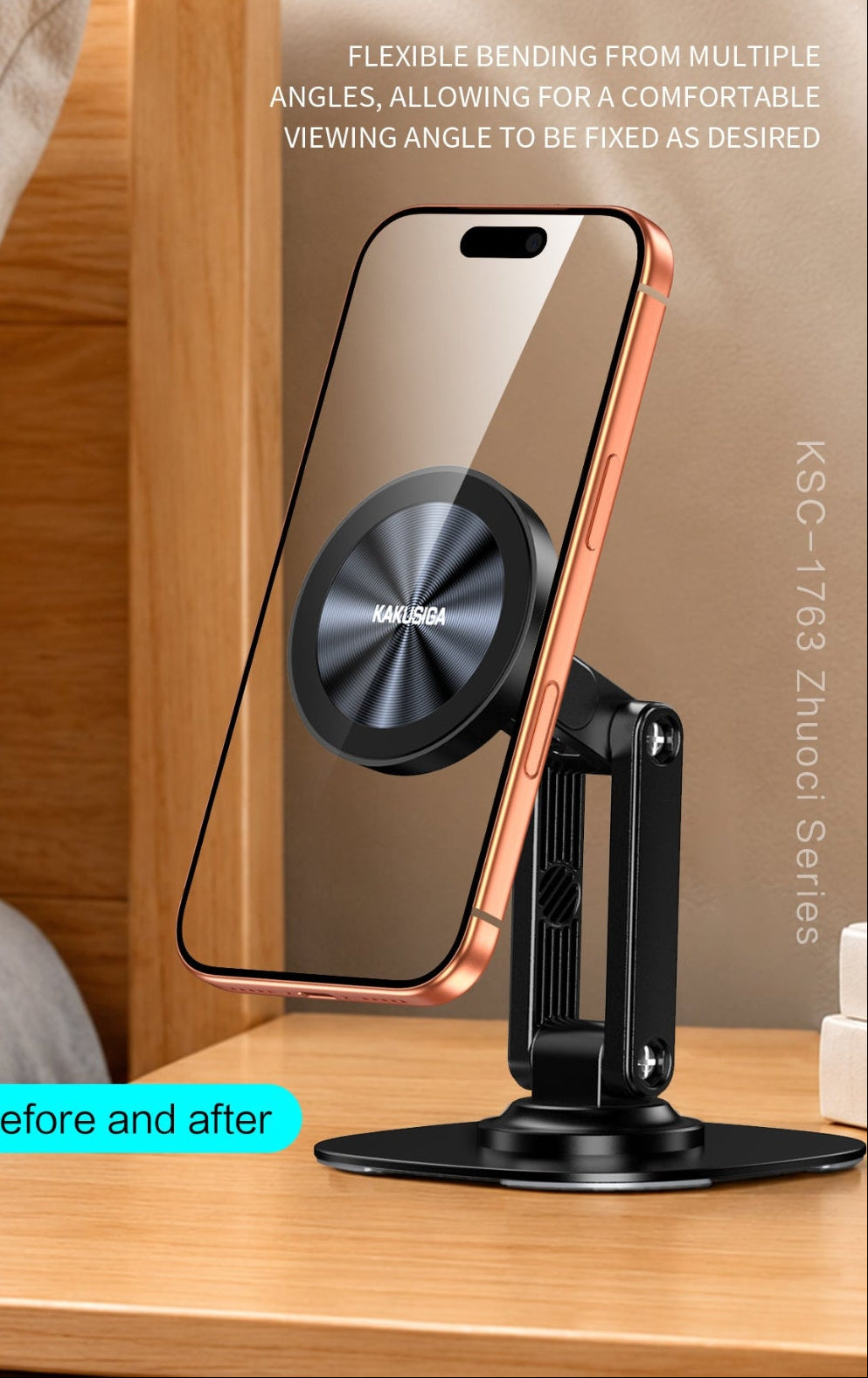 KAKU-Dual-Axis Rotating Magnetic Desktop Stand