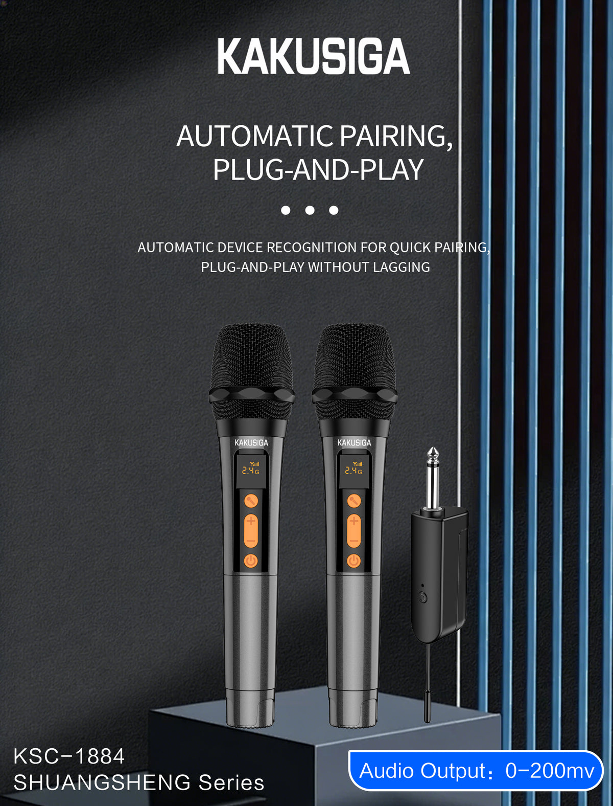 (NO DC)KAKU-Dual Mic Wireless Microphone
