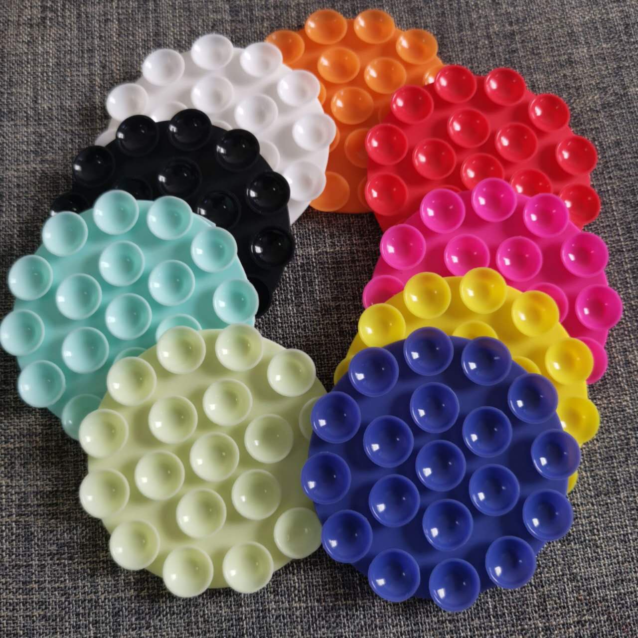 MIX CLR Sticky Single Side Silicone Suction Cup Phone Case Mount SIZE 7CM*7CM