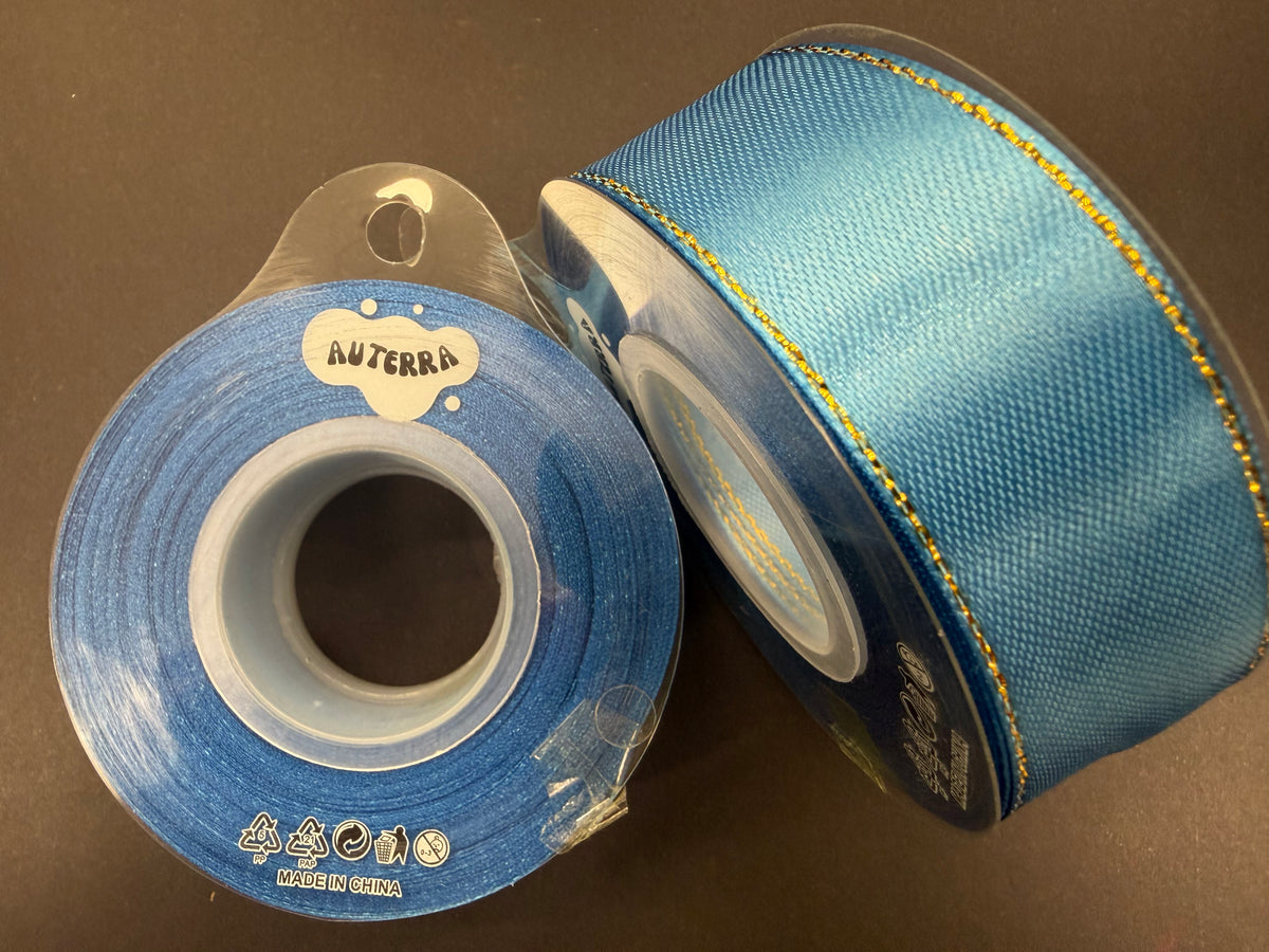 (NO DC)  6ea/pk 2.5 CMx22.5M-6 COLOURS Premium Gold Edged Stain Ribbon