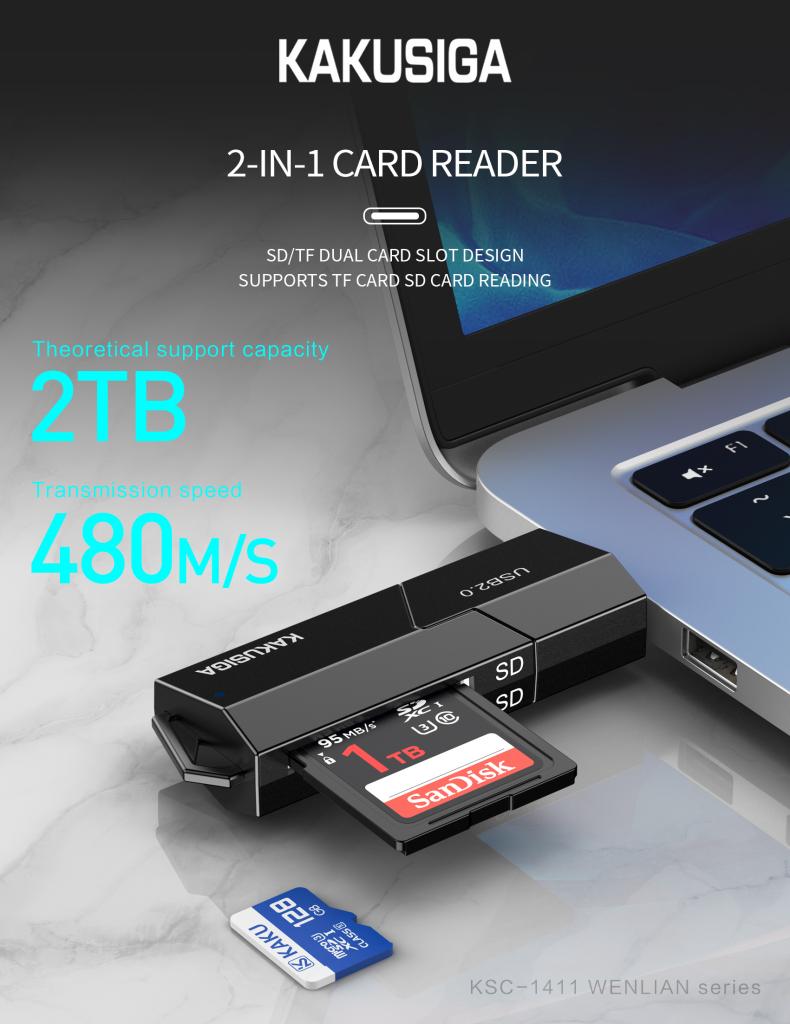USB2.0 card reader (2 in 1)