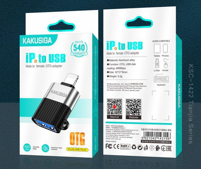 IP Male to USB Female OTG Adapter
