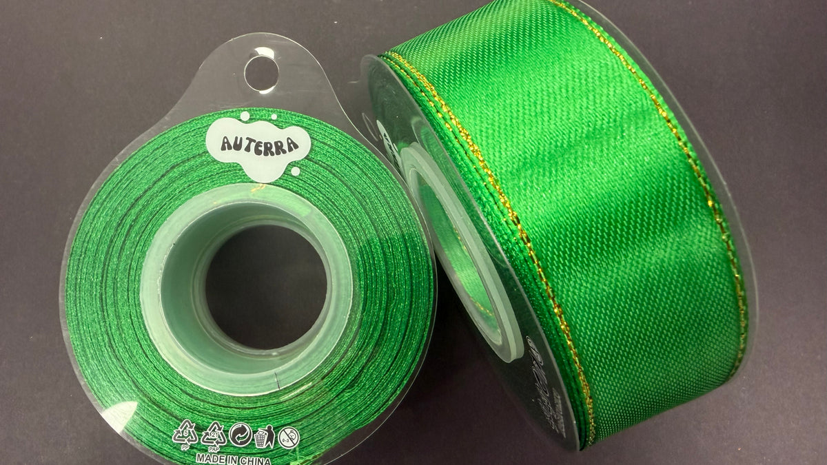(NO DC)  6ea/pk 2.5 CMx22.5M-6 COLOURS Premium Gold Edged Stain Ribbon