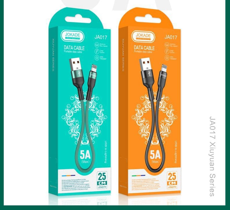 Lightning Portable data cable  (0.25 meter) BLACK