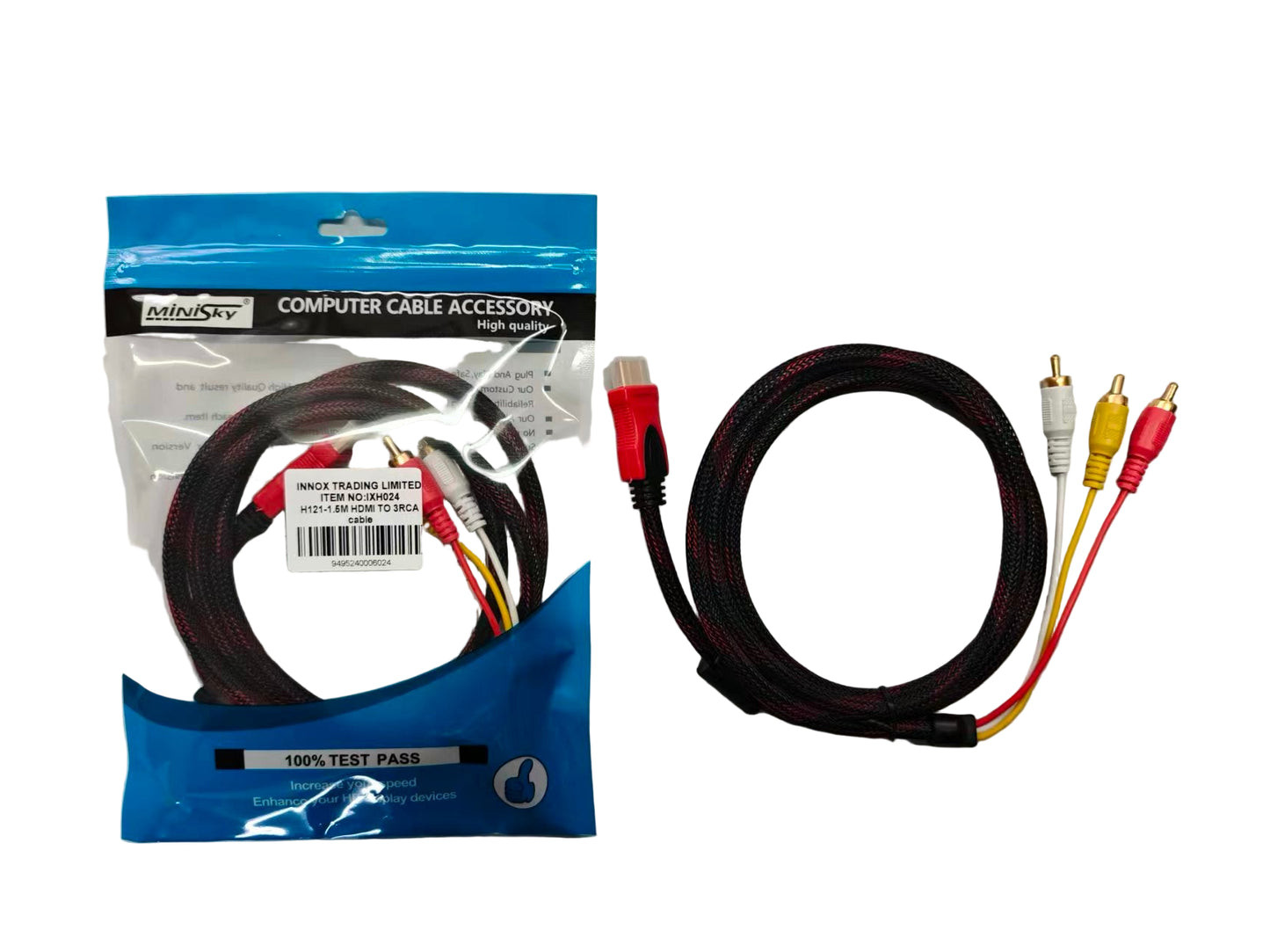HDMI TO 3 RCA CABLE 1.5M