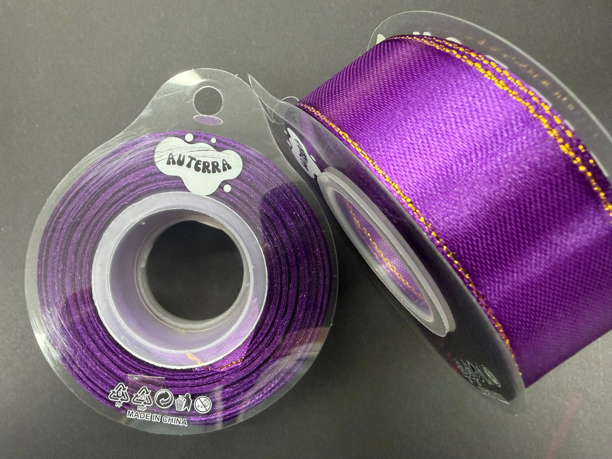 (NO DC)  6ea/pk 2.5 CMx22.5M-6 COLOURS Premium Gold Edged Stain Ribbon