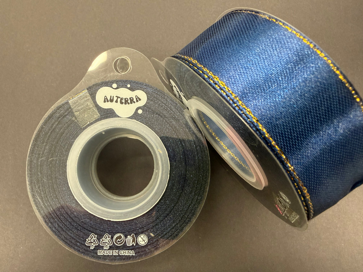 (NO DC)  6ea/pk 2.5 CMx22.5M-6 COLOURS Premium Gold Edged Stain Ribbon