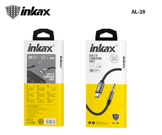 INKAX 3.5mm-Type-C AUX audio cable PLUG AND PLAY