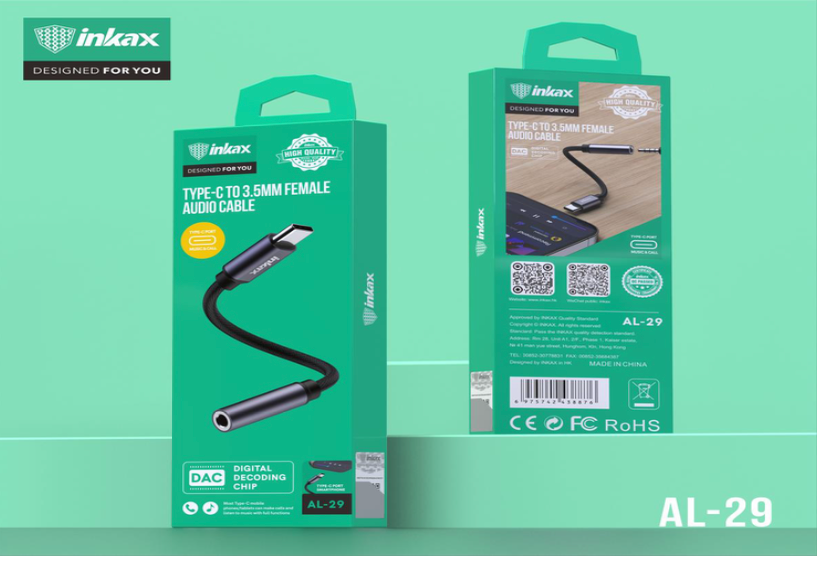 INKAX TYPE-C  audio converter PLUG AND PLAY