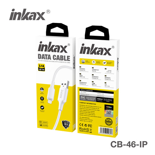 1M USB TO IPHONE FAST CHARGING CABLE WHITE 3.1A