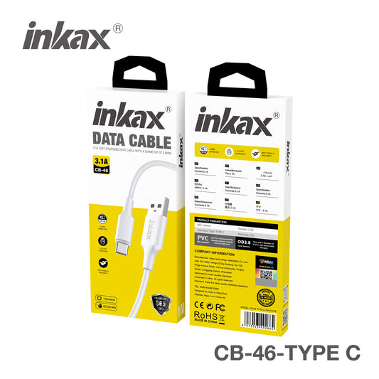 1M USB TO TYPE-C FAST CHARGING CABLE WHITE 3.1A