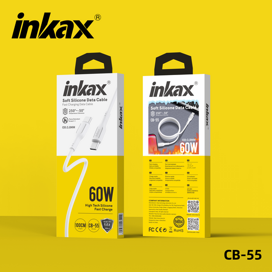 (NO DC)1M  SLICONE TYPE C TO TYPE C FAST CHARGING CABLE 60W