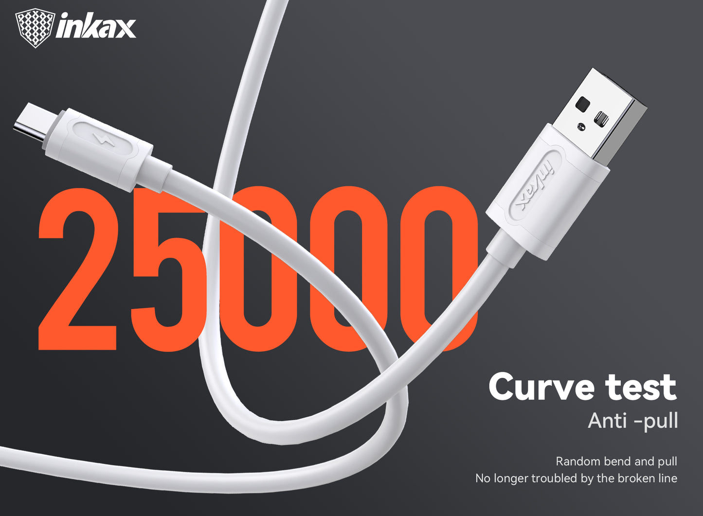 WHITE/BLACK 1M USB TO  TYPE-C FAST CHARGING CABLE WHITE 3.1A