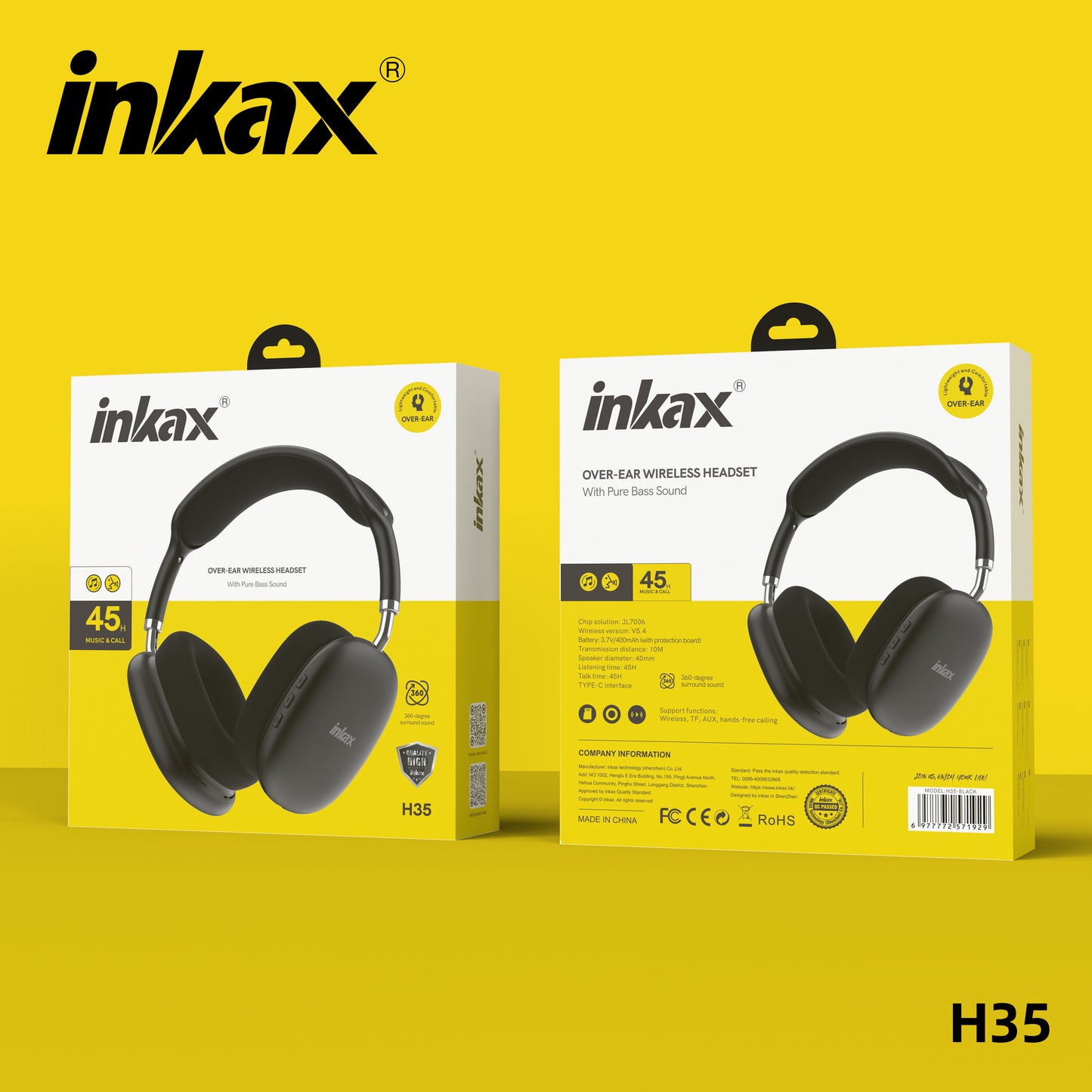 (NO DC)HEADPHONE BLACK WITH 45H PLAYING TIME