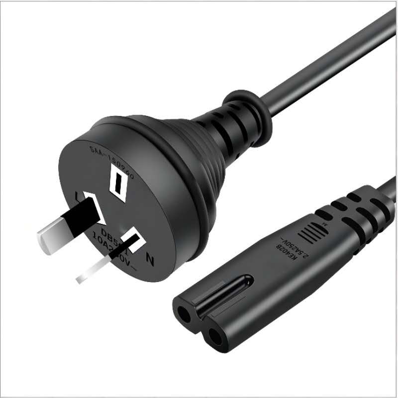 AC 2 PIN PLUG (MALE) TO IEC C7 (FEMALE) POWER CABLE 1.2M ( SAA CERTIFIED)