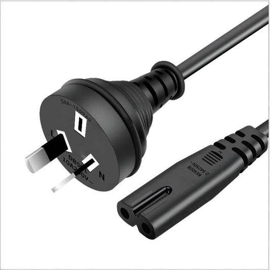 AC 2 PIN PLUG (MALE) TO IEC C7 (FEMALE) POWER CABLE 1.2M ( SAA CERTIFIED)