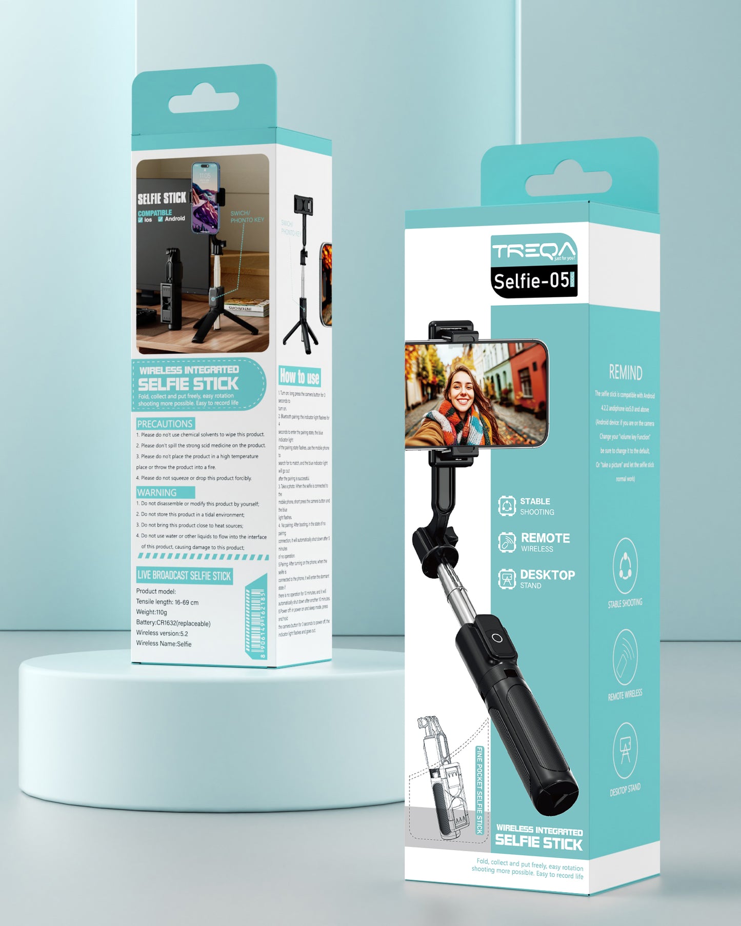 MINI WIRELESS BLUETOOTH SELFIE STICK
