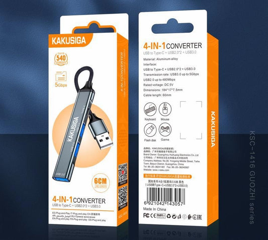 4in1 adapter (USB toType-C+USB2.0*2+USB3.0)
