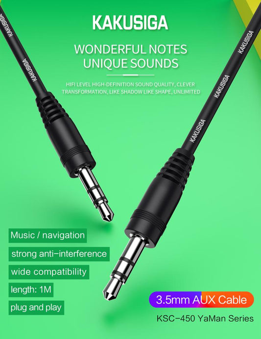 (NO DC)KAKU AUX CABLE 1M BLACK CLR