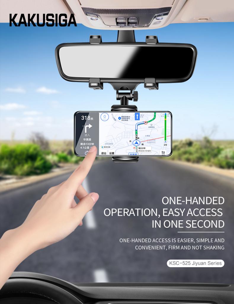 REARVIEW MIRROR PHONE HOLDER