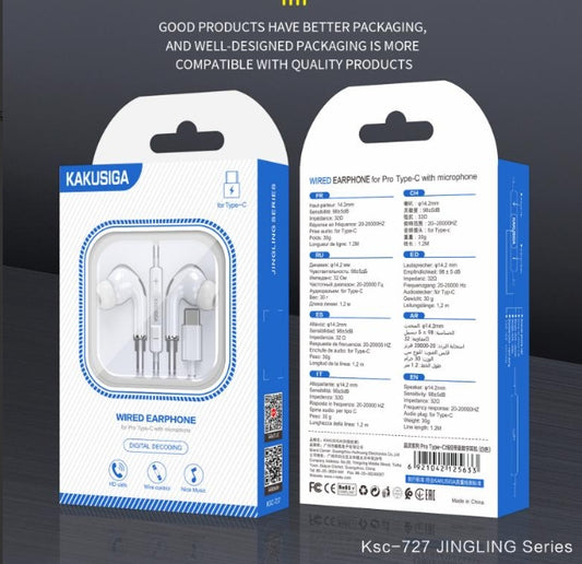 Pro Type-C wired control digital earphone with mic