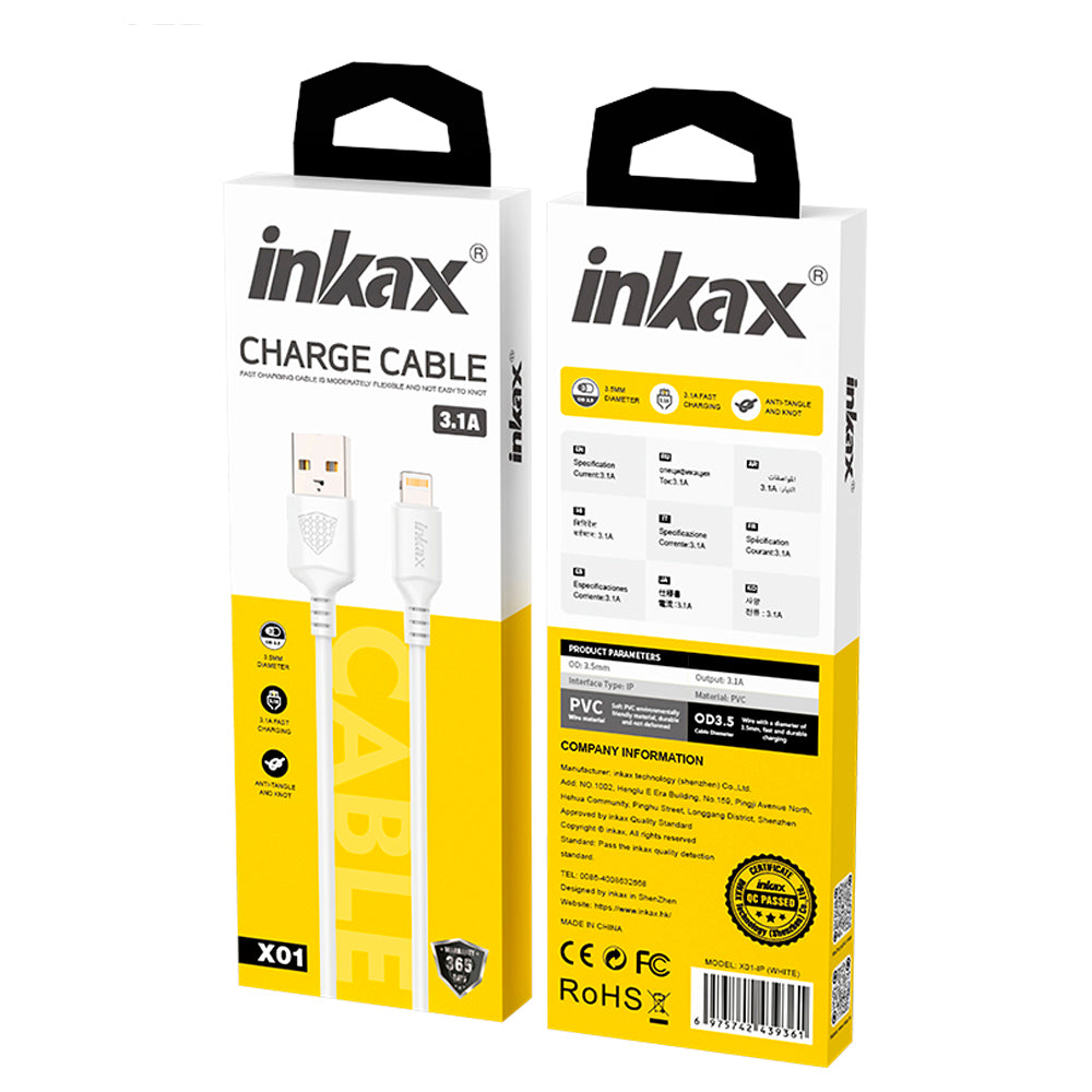 (NO DC)0.9M IPHONE CABLE WHITE 3.1A