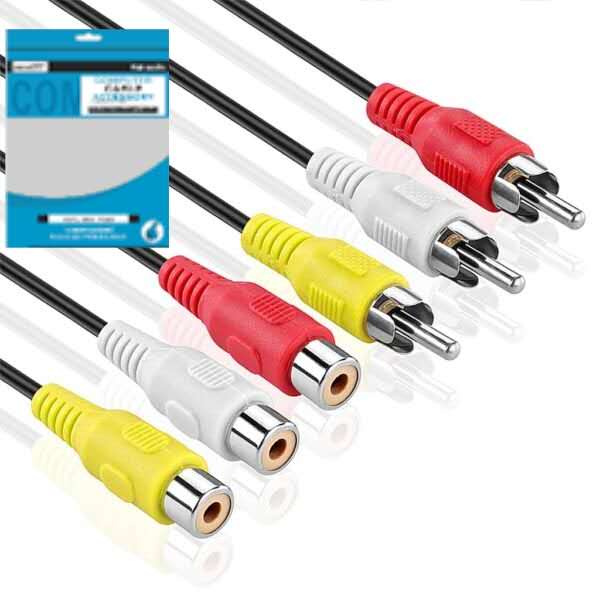 3 RCA MALE TO 3 RCA FMALE 1.5M