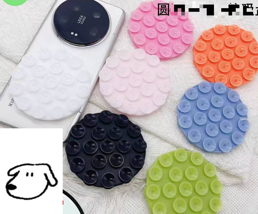MIX CLR Sticky Single Side Silicone Suction Cup Phone Case Mount SIZE 7CM*7CM
