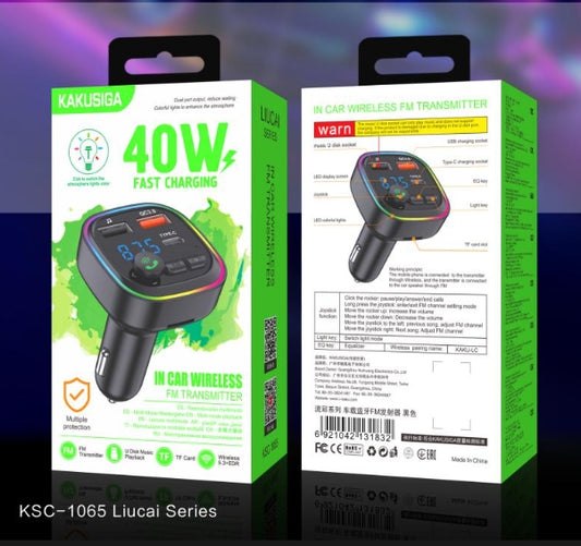 BT5.3  CAR BT FM transmitter PD40W