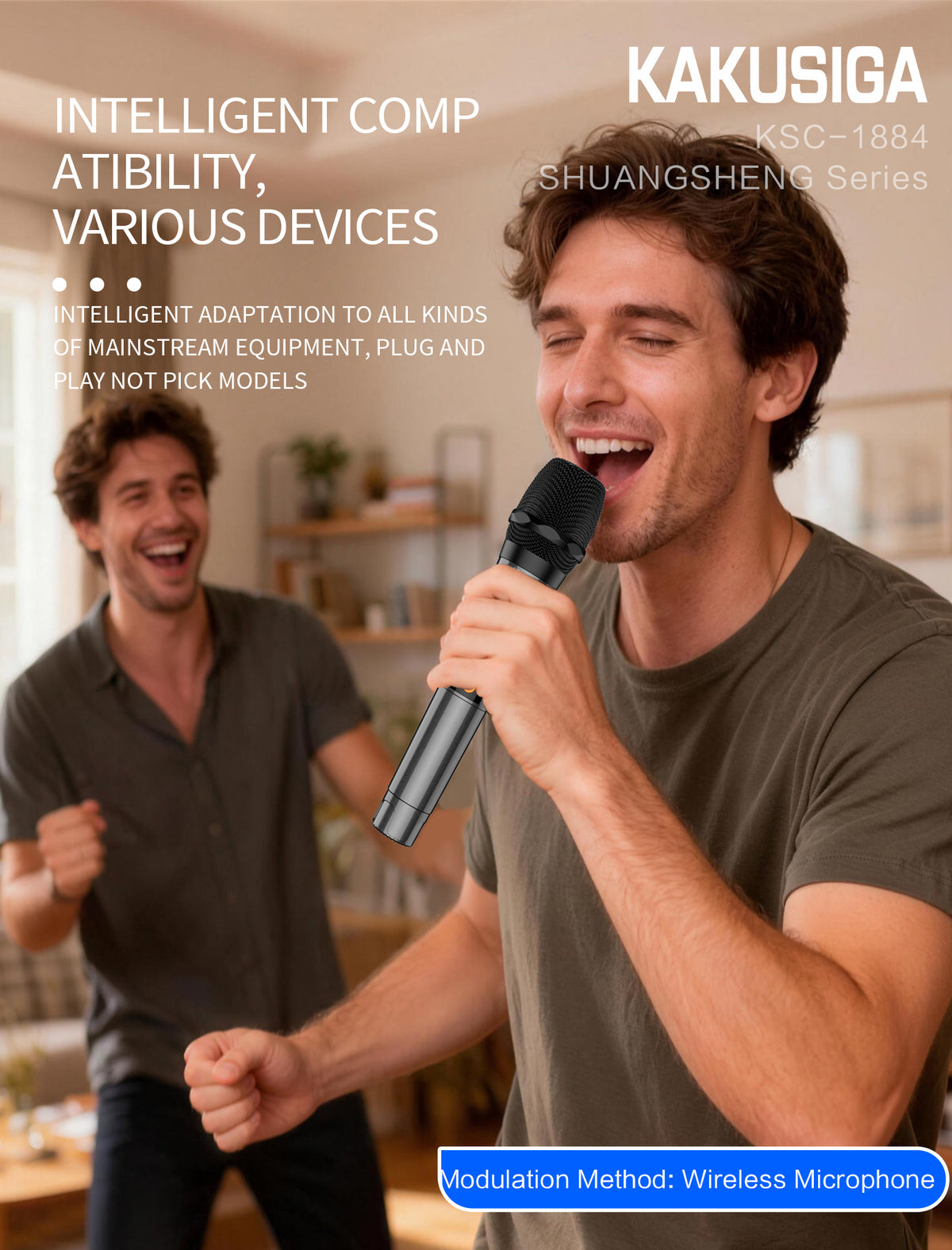 (NO DC)KAKU-Dual Mic Wireless Microphone