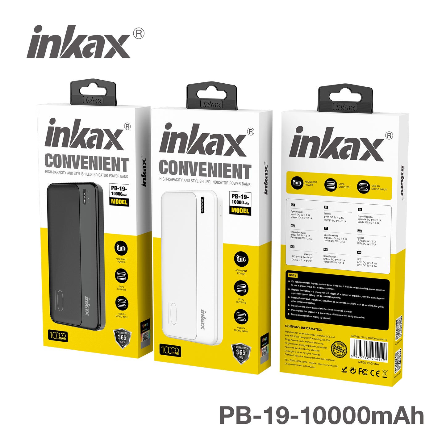POWER BANK 10000MAH OF 2 USB-A