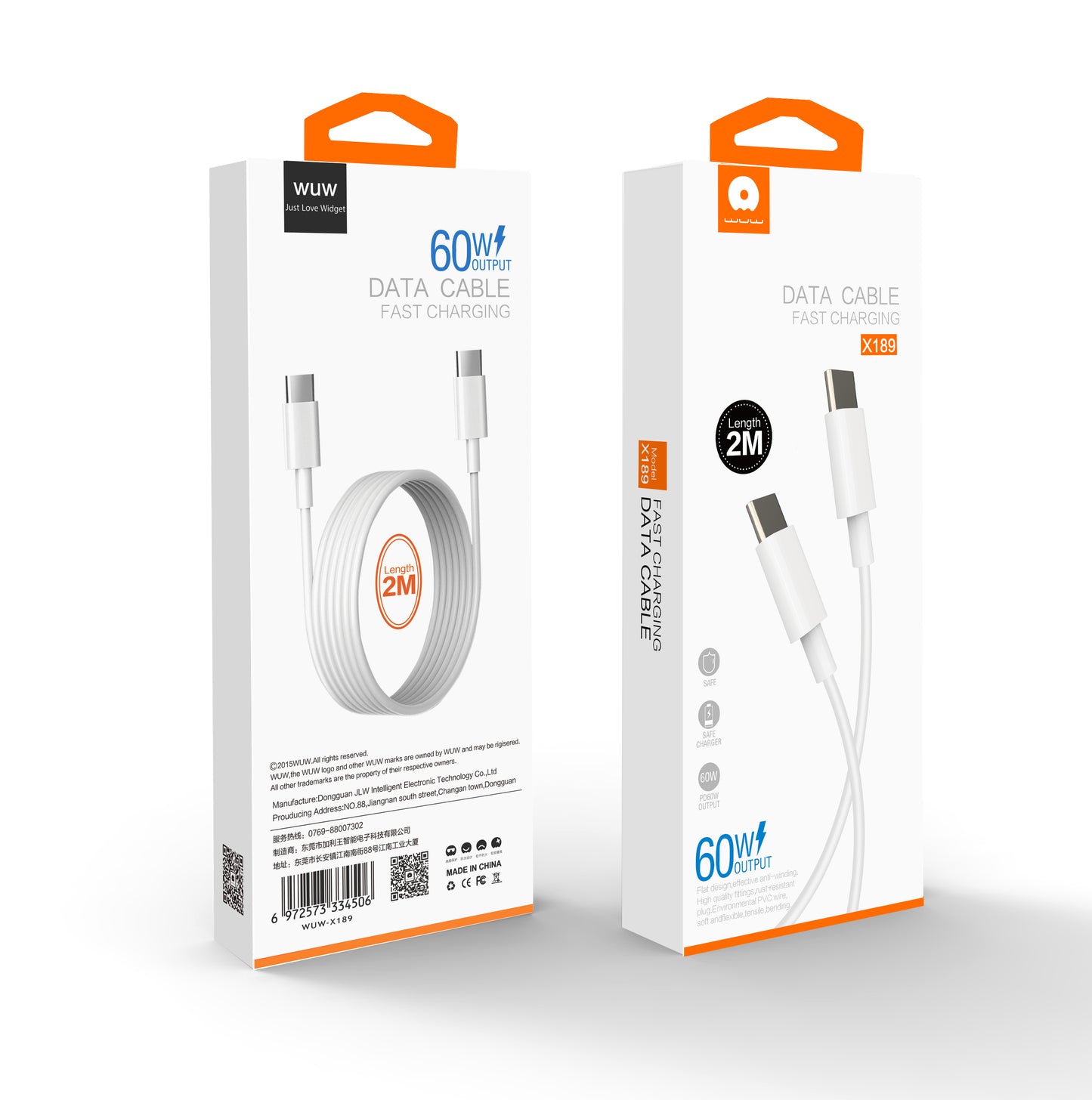 2M C TO C 60W FAST CHARGING CABLES